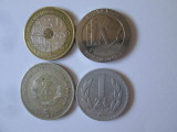 Lot 4 monede din diferite țări:Franța/Spania/R.D.G./Polonia, Europa, Cupru-Nichel