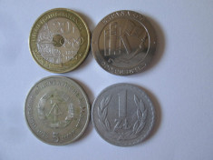 Lot 4 monede din diferite țări:Franța/Spania/R.D.G./Polonia foto