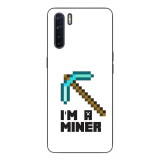 Husa compatibila cu Oppo A91 Silicon Gel Tpu Model Minecraft Miner