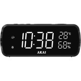Radio cu Ceas AKAI ACR-1080, Display LED, Indicator de umiditate si temperatura, Negru