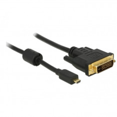 Cablu Micro-D HDMI la DVI T-T 2m Negru, Delock 83586
