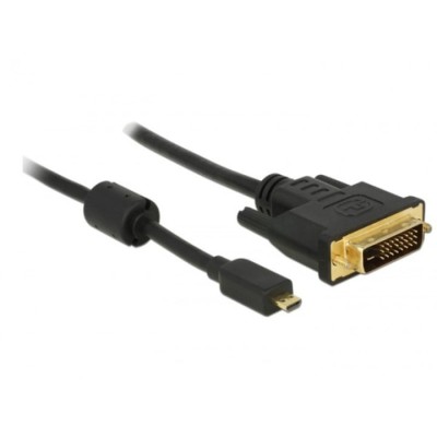 Cablu Micro-D HDMI la DVI T-T 2m Negru, Delock 83586 foto