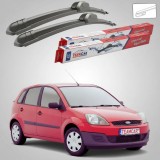 Cumpara ieftin Ștergătoare Ford Fiesta Gen V JH/JD Hatchback 2001-2008 | Set Față Flat &ndash; TeamCar&reg;