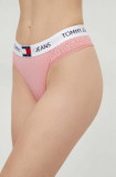 Tommy Jeans tanga culoarea roz UW0UW05159
