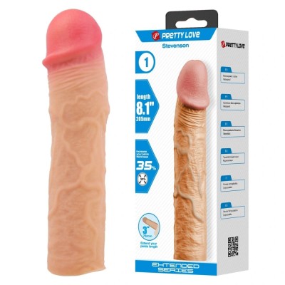 Prelungitor Penis Stevenson, TPR, Natural, 20.5 cm foto