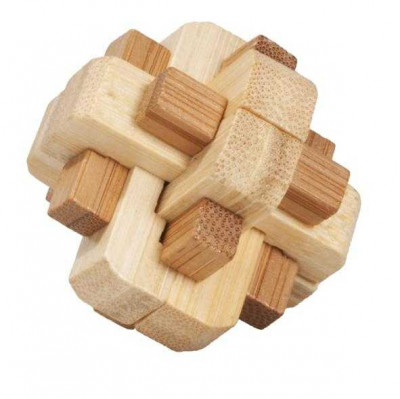 Joc logic IQ din lemn bambus in cutie metalica-5 foto