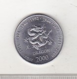 Bnk mnd Somalia 10 shillings 2000 unc , dragon zodiac chinezesc, Africa