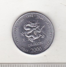 bnk mnd Somalia 10 shillings 2000 unc , dragon zodiac chinezesc