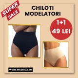 Cumpara ieftin 1 + 1 Chiloti Modelatori Tanga cu Talie Inalta