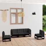 vidaXL Set mobilier grădină cu perne, 5 piese, lemn masiv pin 3076443