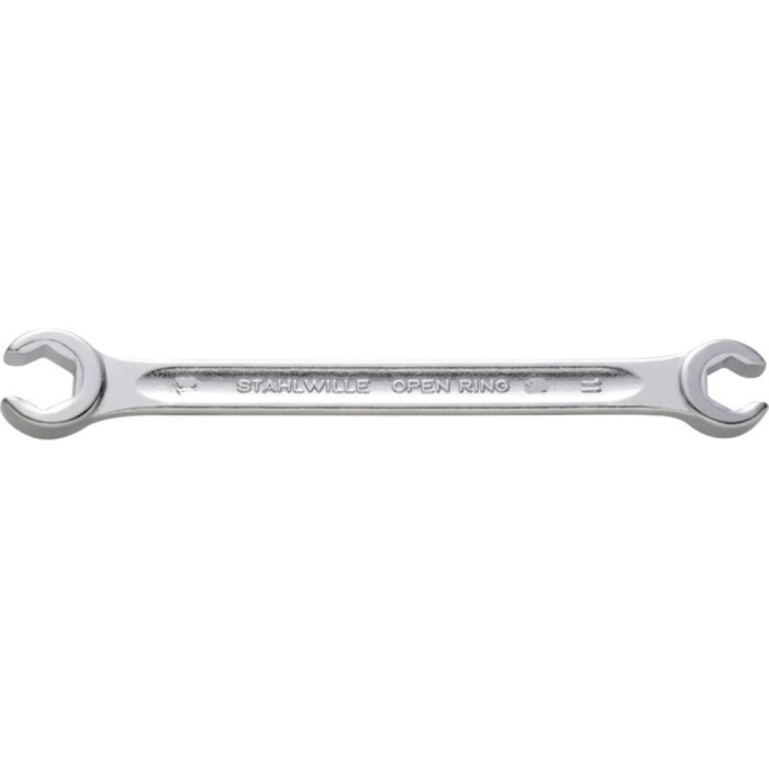 Stahlwille 41080810, Cheie dubla pentru conducte, Nr. 24, hexagon, metric, cap inclinat la 10 gr, finisare cromata, made in Germ