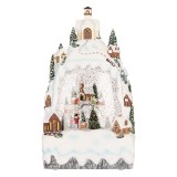 Cumpara ieftin Decoratiune Craciun muzicala polirasina cu led Orasel Iarna II 15x9x27 cm