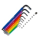 Set chei imbus HEX cu bila 18 piese AMiO, 9 chei extra long 1.5-10 mm, 8 biti cu adaptor, otel CR-V, finisaj negru, pentru service si montaj