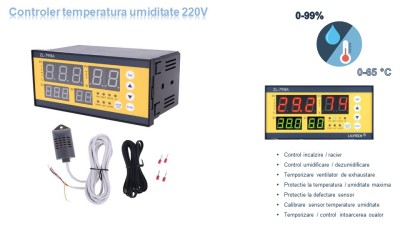 Termostat higrostat temperatura umidiate incubator 220V foto