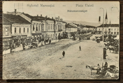 (163) CARTE POSTALA ROMANIA - SIGHETUL MARMATIEI (MARAMOROSSZIGET) -PIATA UNIRII foto