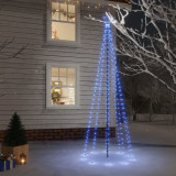 Brad de Craciun, 310 LED-uri albastre, 300 cm, cu tarus GartenMobel Dekor, vidaXL
