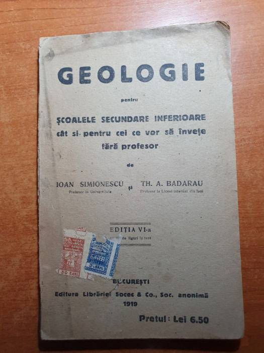 manual de geologie pentru clasele secundare din anul 1919-harta romaniei mari