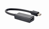ADAPTOR video GEMBIRD, Mini-DisplayPort (T) la HDMI (M), rezolutie maxima 4K (3840 x 2160) la 30Hz, black, &quot;A-mDPM-HDMIF4K-01&quot; (timbru verde 0.08 lei)