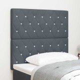 vidaXL Tăblie LED cu lumini cu bandă LED Gri &icirc;nchis 100 cm Catifea