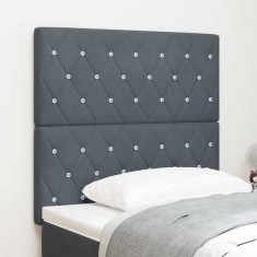vidaXL Tăblie LED cu lumini cu bandă LED Gri &icirc;nchis 100 cm Catifea 3338355