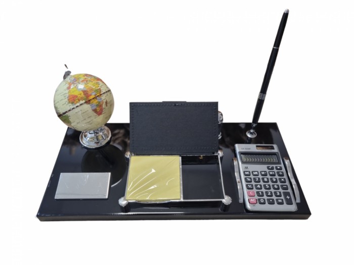Set birou negru glob si calculator