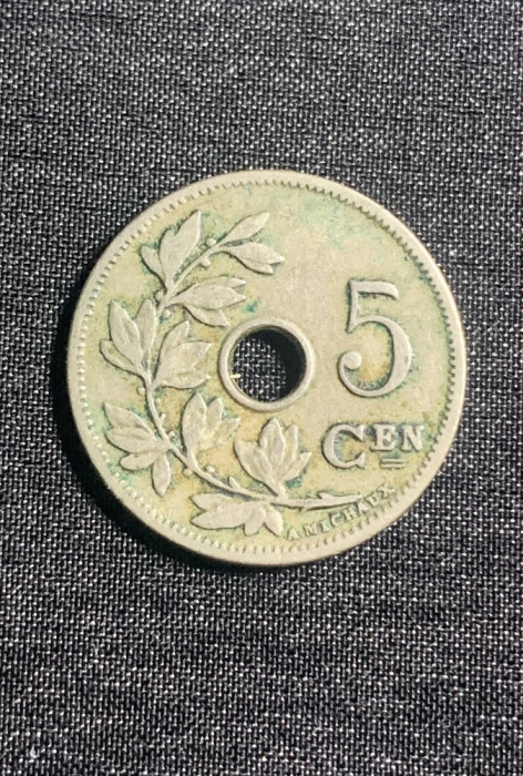 Moneda 5 centimen 1905 Belgia