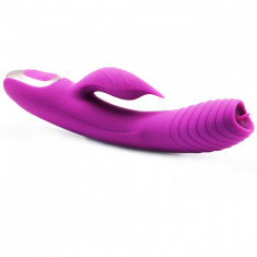 Vibrator Iepuras Tongue Silicon USB 10 Moduri Mov Passion Labs foto