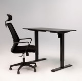 Birou reglabil electric LiftUp, inaltime reglabila, controler sus/jos, 1 motor, cadru negru, blat negru 140x70 cm, nou