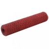 VidaXL Plasă de s&acirc;rmă găini, roșu, 25 x 0,75 m, oțel cu &icirc;nveliș PVC 143303
