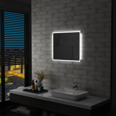Oglinda cu LED de perete de baie, cu senzor tactil, 60 x 50 cm GartenMobel Dekor