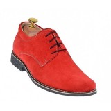 Pantofi barbati casual din piele naturala intoarsa, Rosu - PAROSUVEL