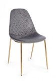 Cumpara ieftin Scaun cu spatar tapitat din catifea gri Terry 48 cm x 55 cm x 85 h x 47 h
