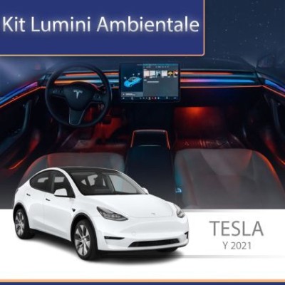 Lumini ambientale Tesla Model Y 2021-2022 set complet control telefon sau sistem original CarStore Technology foto
