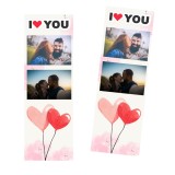 Semn de carte personalizat cu 3 poze, pentru el/ea, cadou indragostiti, 5x15 cm
