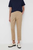 Levi&#039;s pantaloni femei, culoarea bej, fason chinos, high waist