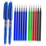 Cumpara ieftin Set 2 x Pix cu Radiera 0,7mm si 12 Rezerve, Roller, multicolor