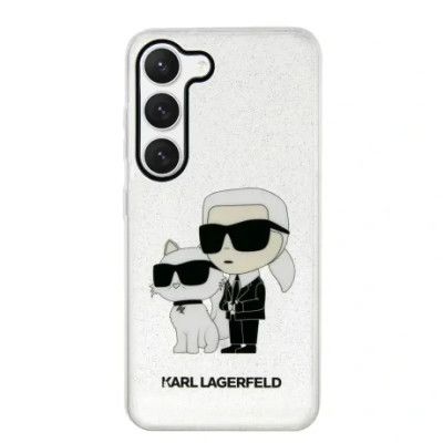 Husa Cover Karl Lagerfeld IML Glitter Karl and Choupette NFT pentru Samsung Galaxy S23 Transparent foto