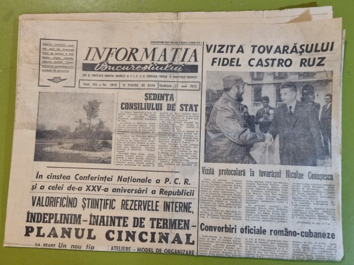 informatia bucurestiului 27 mai 1972-fidel castro vizita in romania