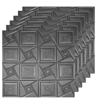 Tapet autoadeziv 3D, design in relief, set 6 bucati, 2 culori foto