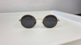 Ochelari de soare Rotunzi - Rama aurie Lentile negre, Unisex, Protectie UV 100%