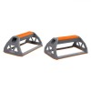 Set 2 M&acirc;nere Flotări Negru/Portocalii 18x11x9cm, Antrenament Fitness, Culturism, Gimnastică, Suportă 100kg, Anti-alunecare