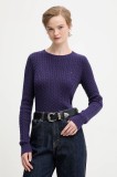 Tommy Jeans pulover de bumbac culoarea violet, light, DW0DW22165