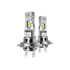 Set 2 Becuri LED Auto Mini H7 300W 30000Lm, Cip LED CSP 8035, CANBUS, 6500K Alb +300% Ventilator Integrat, IP68, 12V, Plug &amp; Play, fara eroare de bec