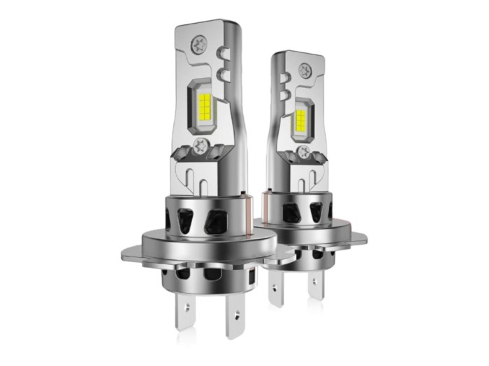 Set 2 Becuri LED Auto Mini H7 300W 30000Lm, Cip LED CSP 8035, CANBUS, 6500K Alb +300% Ventilator Integrat, IP68, 12V, Plug &amp; Play, fara eroare de bec