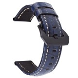 Curea din piele naturala, compatibila Fossil Q Marshal, telescoape normale, 22mm, Albastru, Very Dream