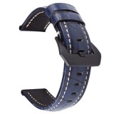 Curea din piele naturala, compatibila Casio MDV106, telescoape normale, 22mm, Albastru, Very Dream