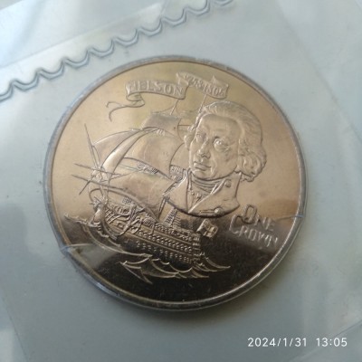 -Y-GIBRALTAR 1 CROWN 1980 UNC foto