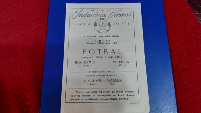 program Ind. S.C. Turzii - Victoria Carei