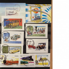 LOT 5 timbre uzate diferite tari/ Avioane/ Masini/ Vapoare