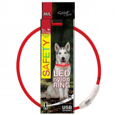 Zgardă pentru câine Fantasy LED nailon - roșu, 65cm